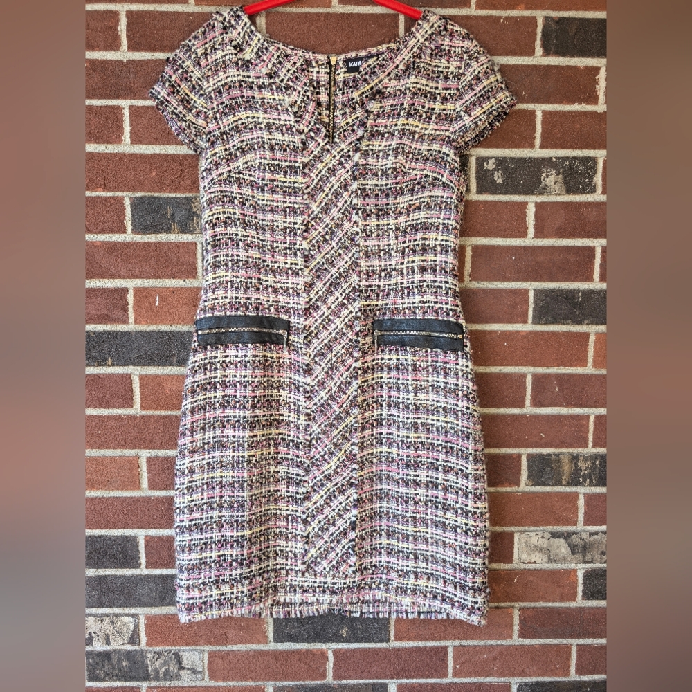 Karl Lagerfeld Multicolor Tweed Midi Dress
